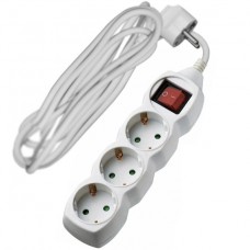 Πολύπριζο 3 Θέσεων Με Διακόπτη & Καλώδιο 3x1.5mm 3m Λευκό 15-3153031